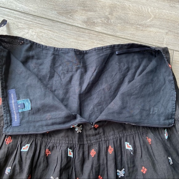 French Connection Floral Embroidered Tiered Boho Maxi Skirt - Picture 13 of 16